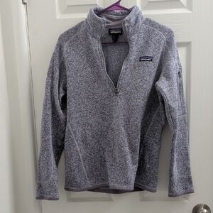 Patagonia Textured Purple Quarter Zip Jacket
